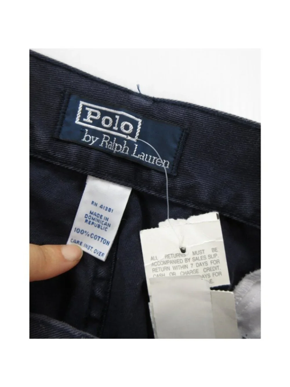 VINTAGE Polo Ralph Lauren Pants 40X34 Navy Cargo Relaxed Chino Utility